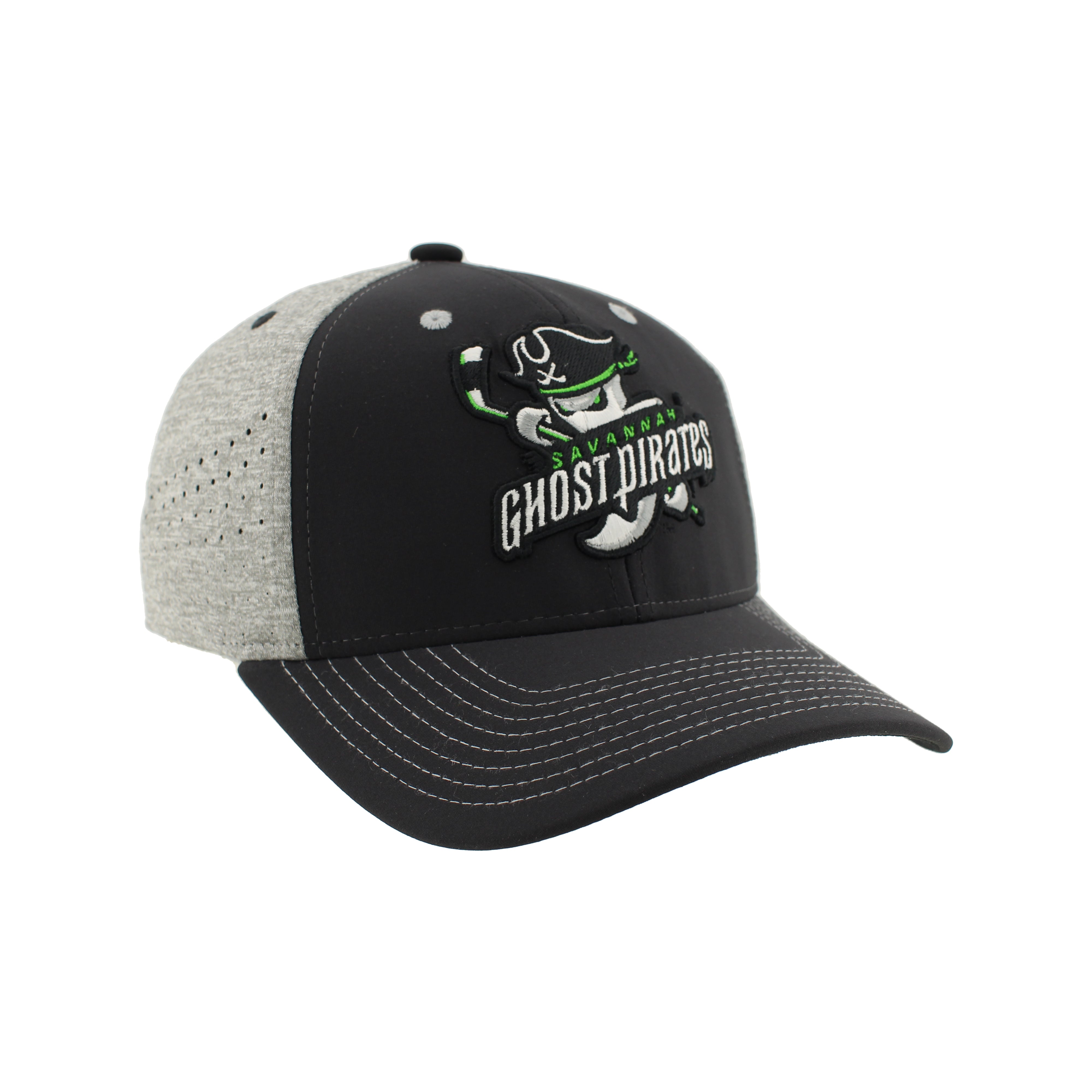 Savannah Ghost Pirates Action Black/Lt Heather Grey Hat