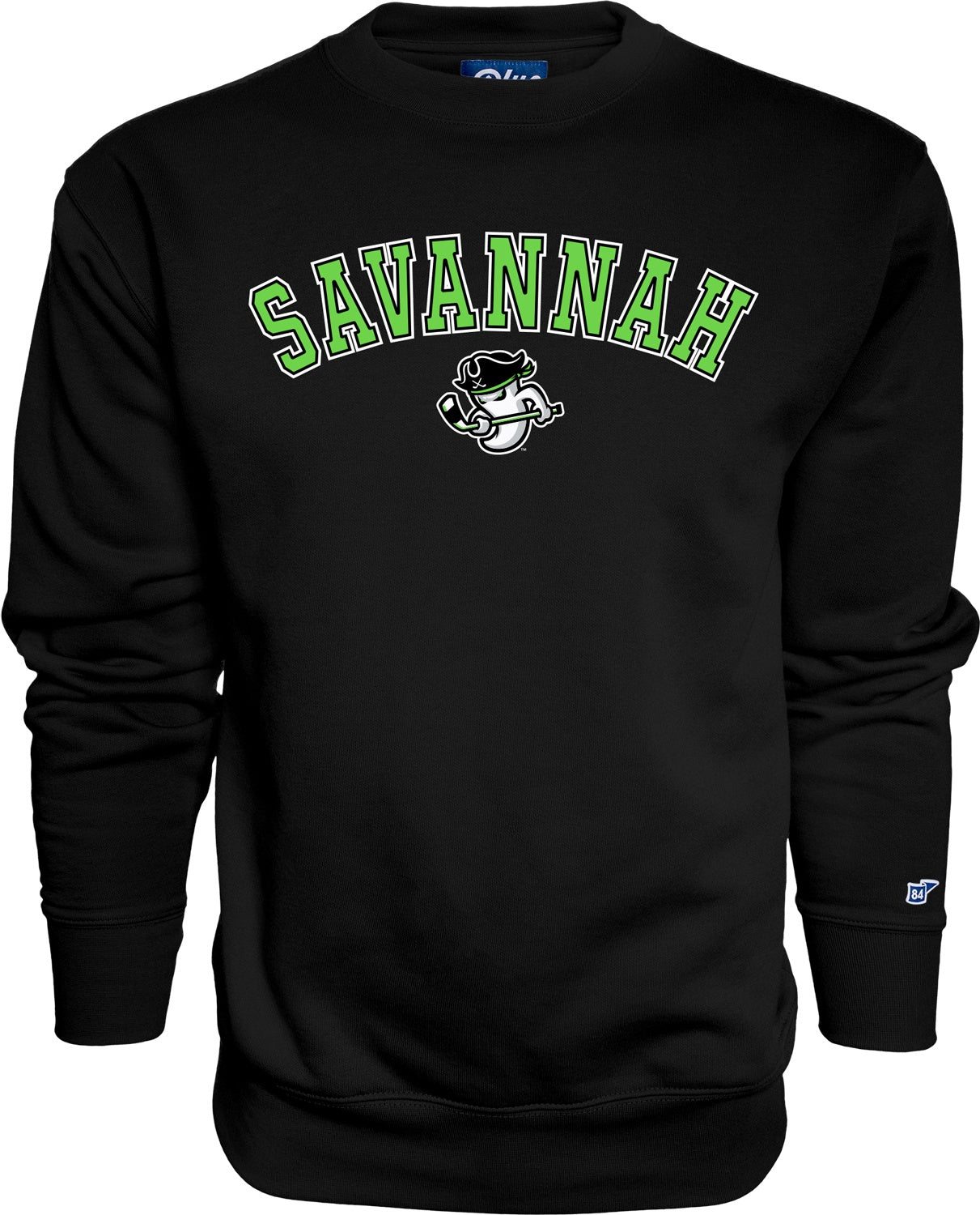 Ghost Pirates Black Chenille Text Crewneck