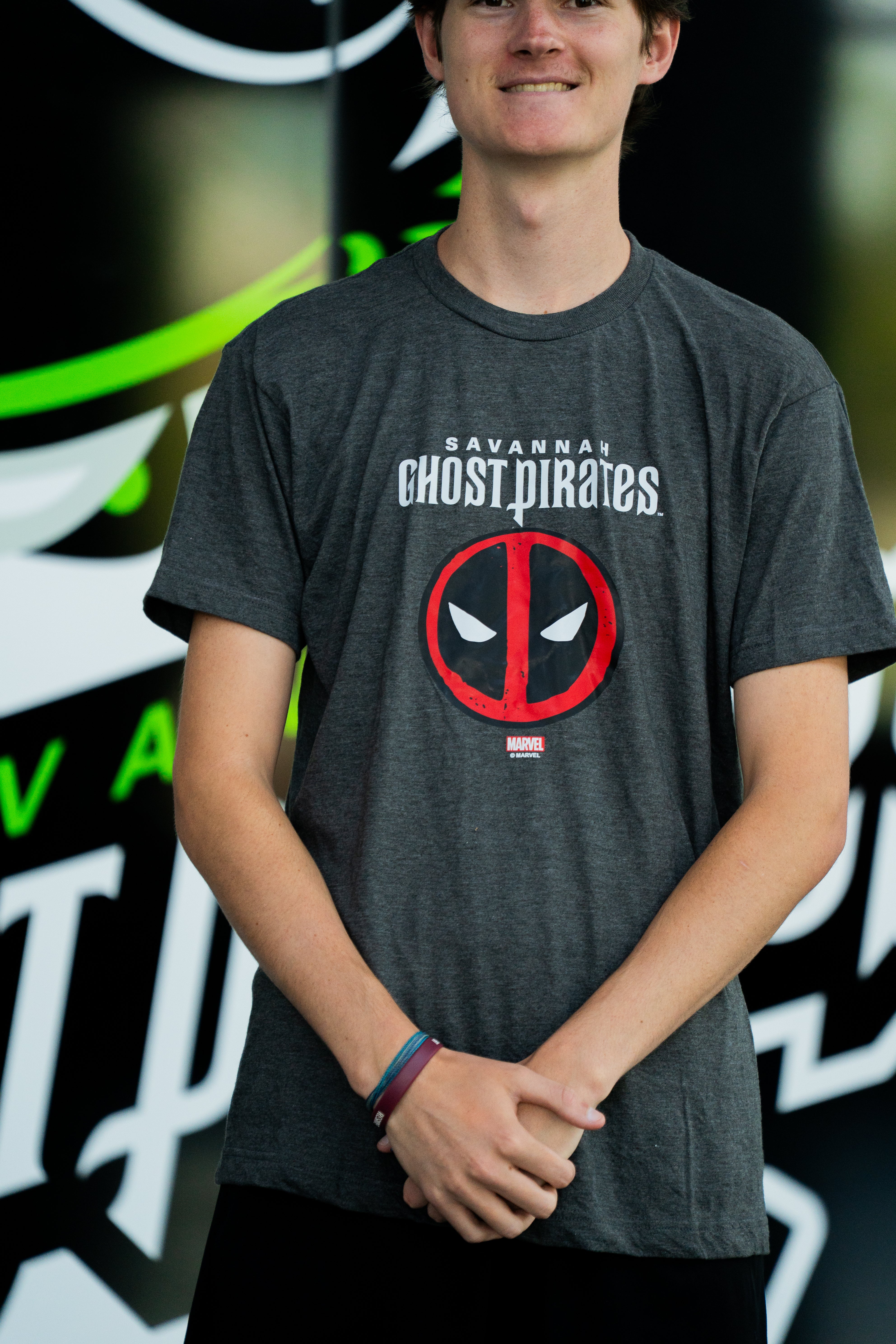 Savannah Ghost Pirates Dark Gray GP Deadpool Face T-Shirt