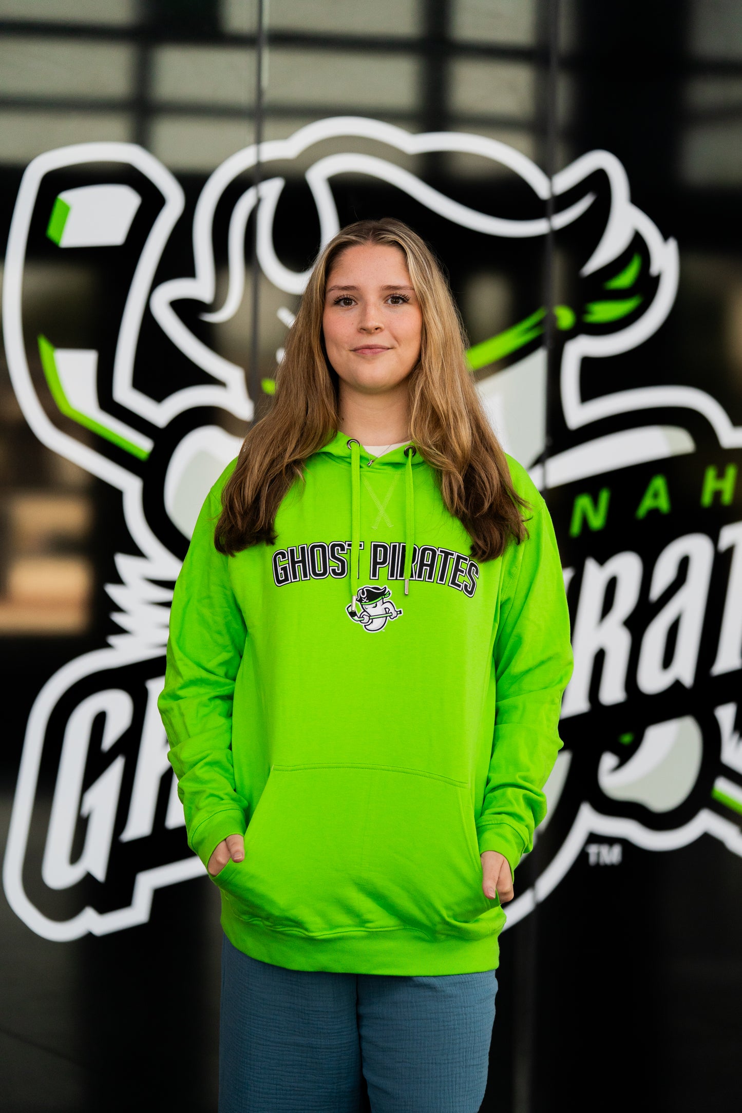 Savannah Ghost Pirates Green Core Text Hoodie