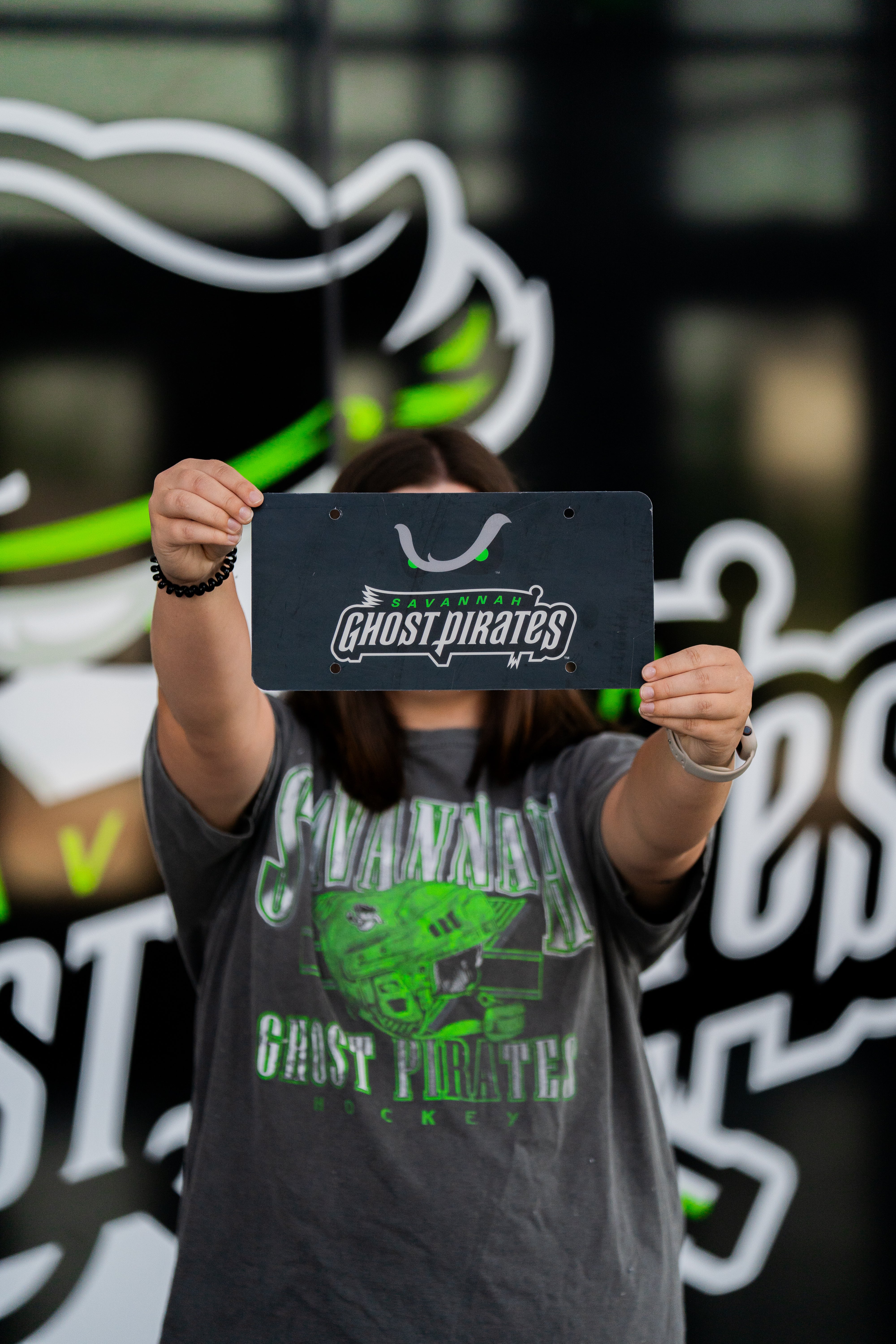 Savannah Ghost Pirates Black Plastic License Plate