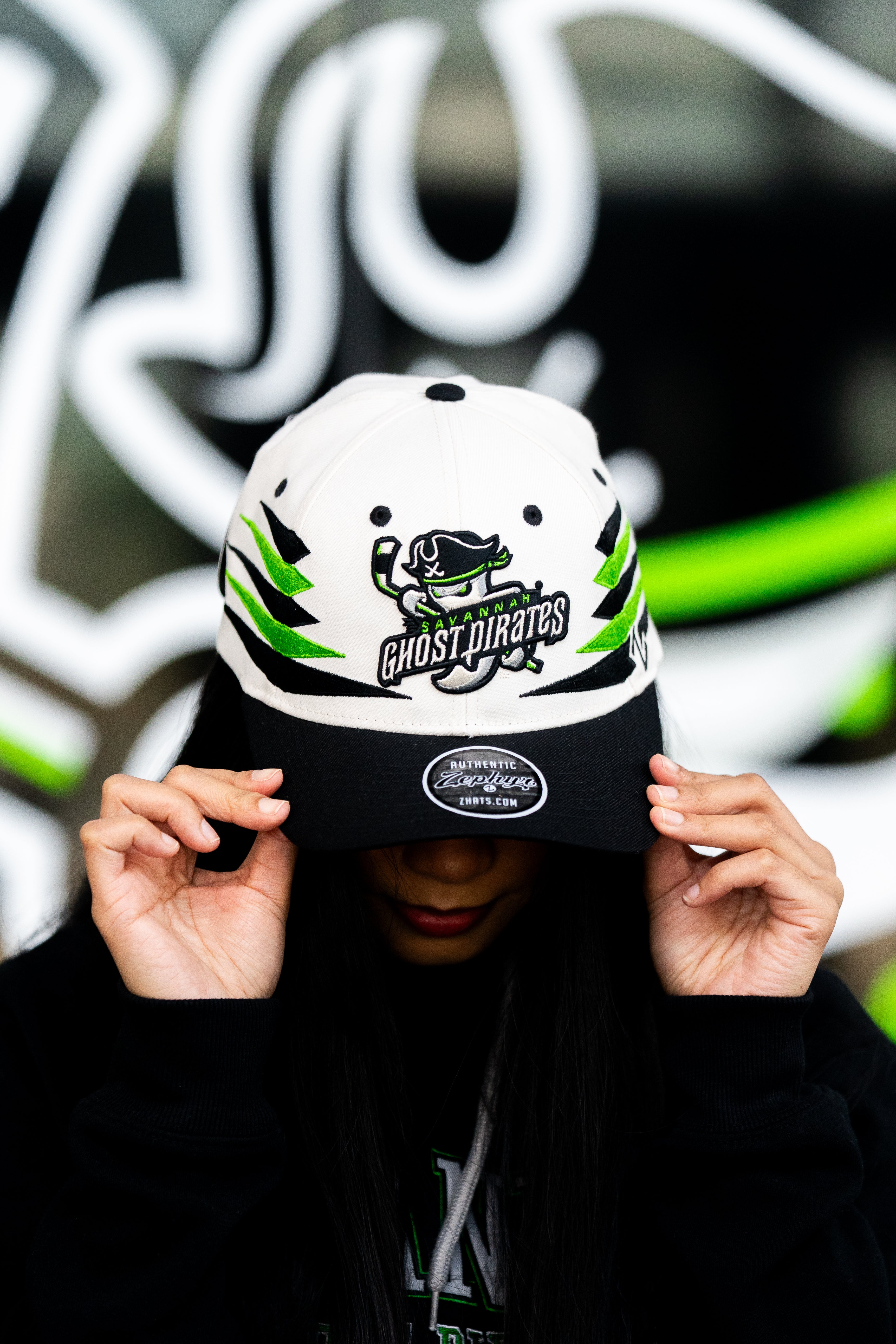 Savannah Ghost Pirates Competitor Ivory/ Black 3D Embroidery Hat