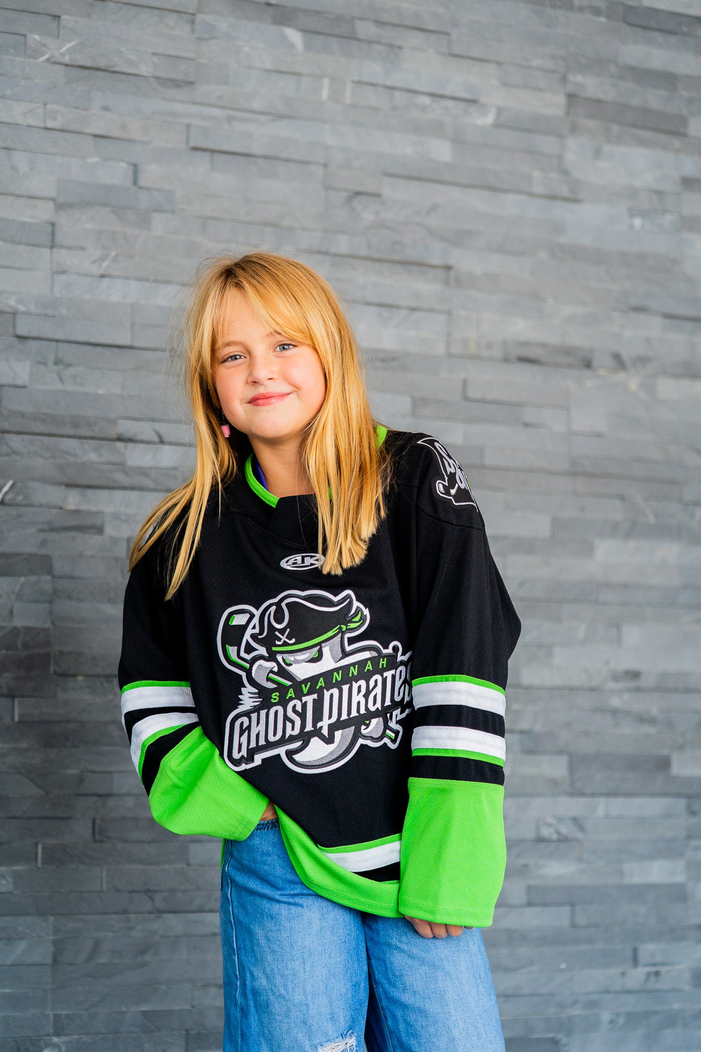 Savannah Ghost Pirates Official Youth Black Replica Jersey