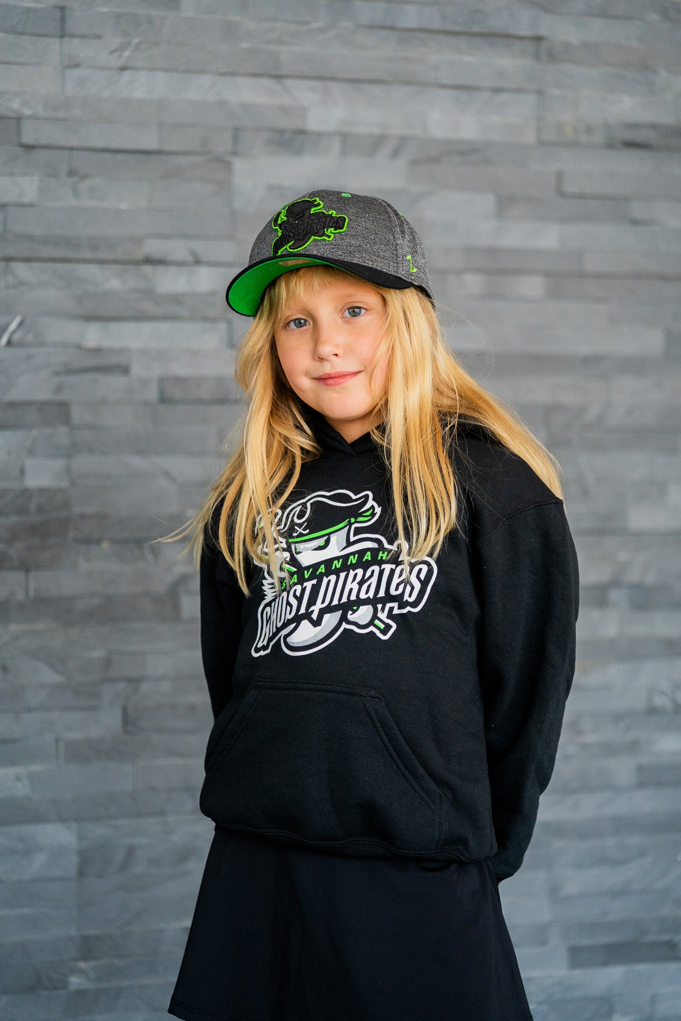 Savannah Ghost Pirates Youth Black Primary Hoodie