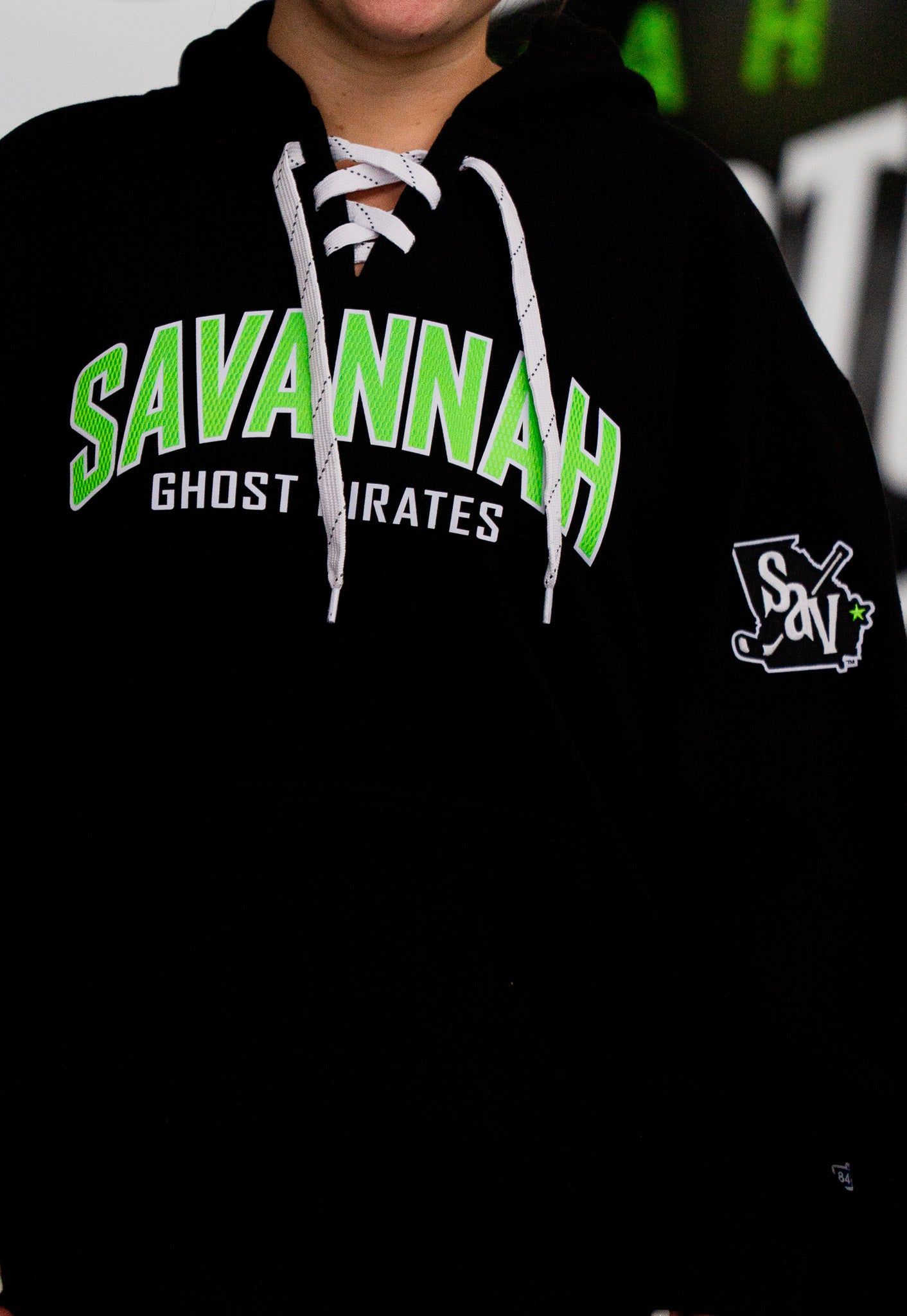 Savannah Ghost Pirates Black Laceup Hoodie