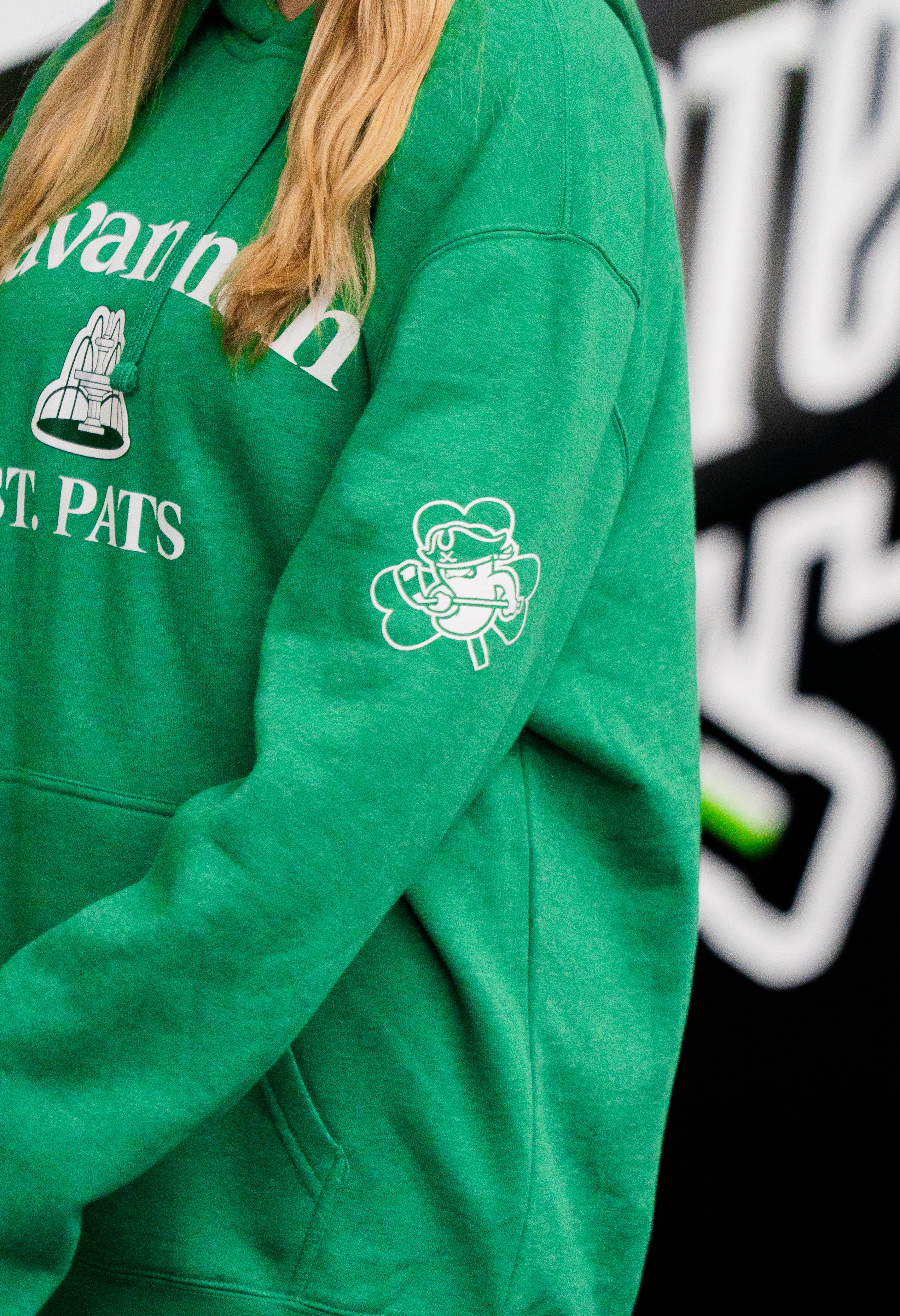 Savannah Ghost Pirates St. Pats Heathered Green Hoodie