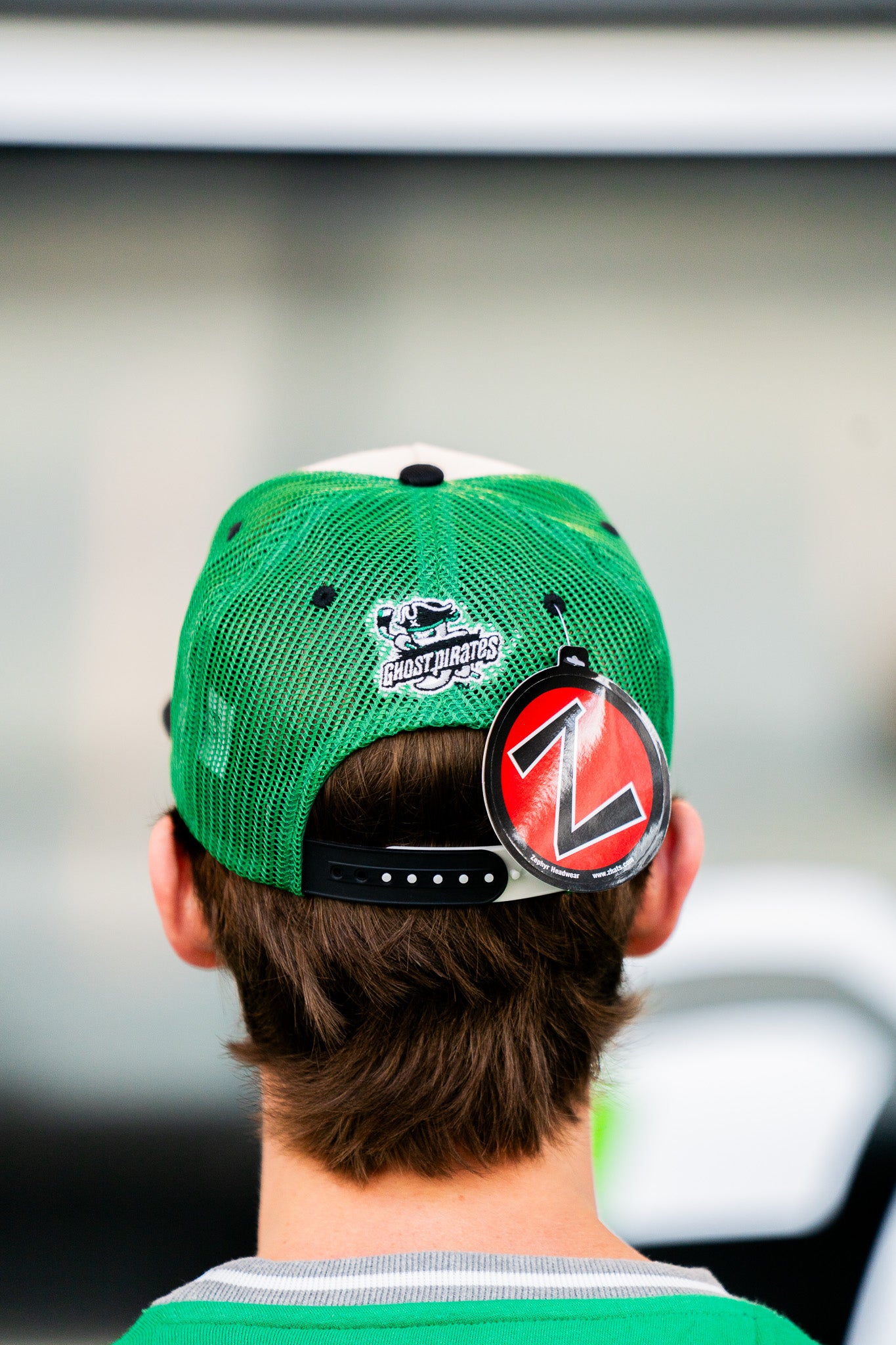 Ghost Pirates Cream/Green Trucker Snapback