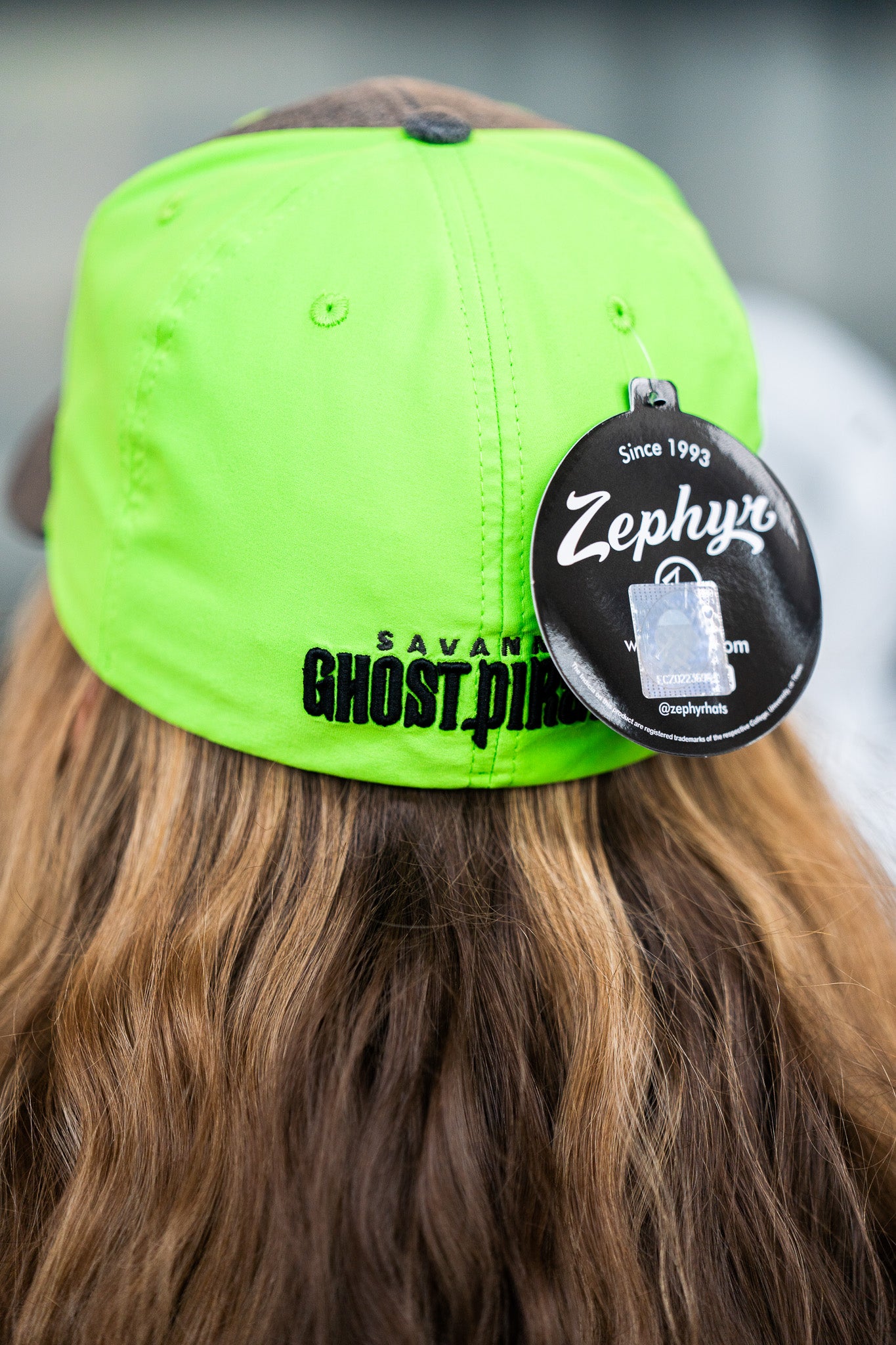 Savannah Ghost Pirates Zephyr Heather Charcoal/Green Stretch Fit Hat