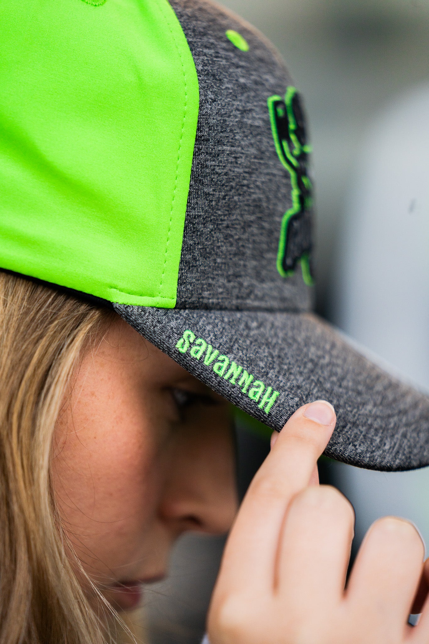 Savannah Ghost Pirates Zephyr Heather Charcoal/Green Stretch Fit Hat