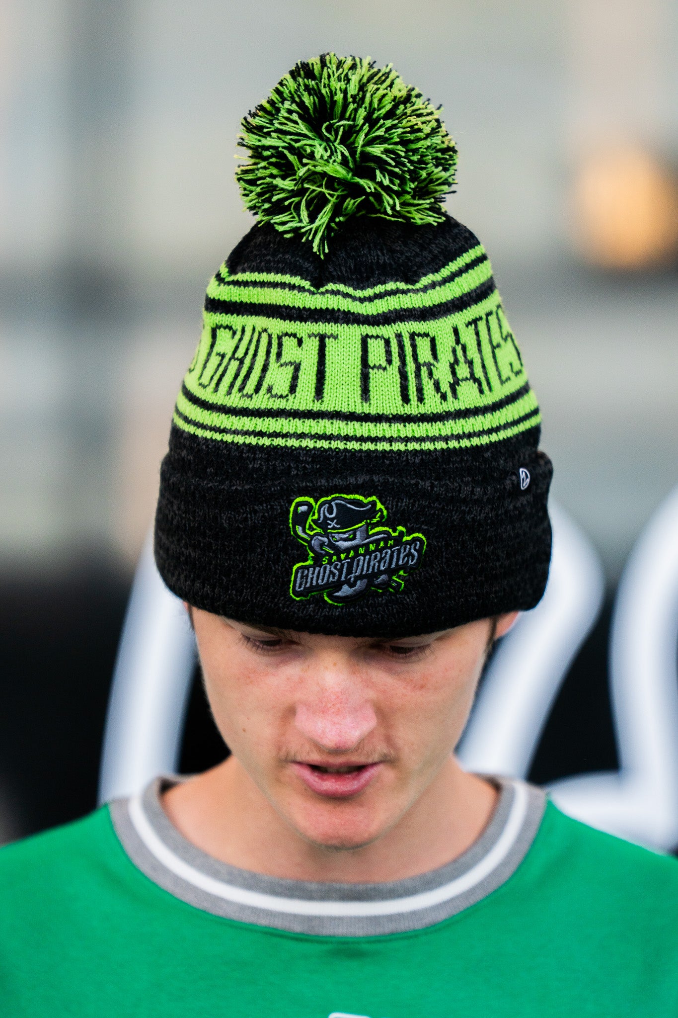 Savannah Ghost Pirates Zephyr Snag Marled Blk/Grn Beanie