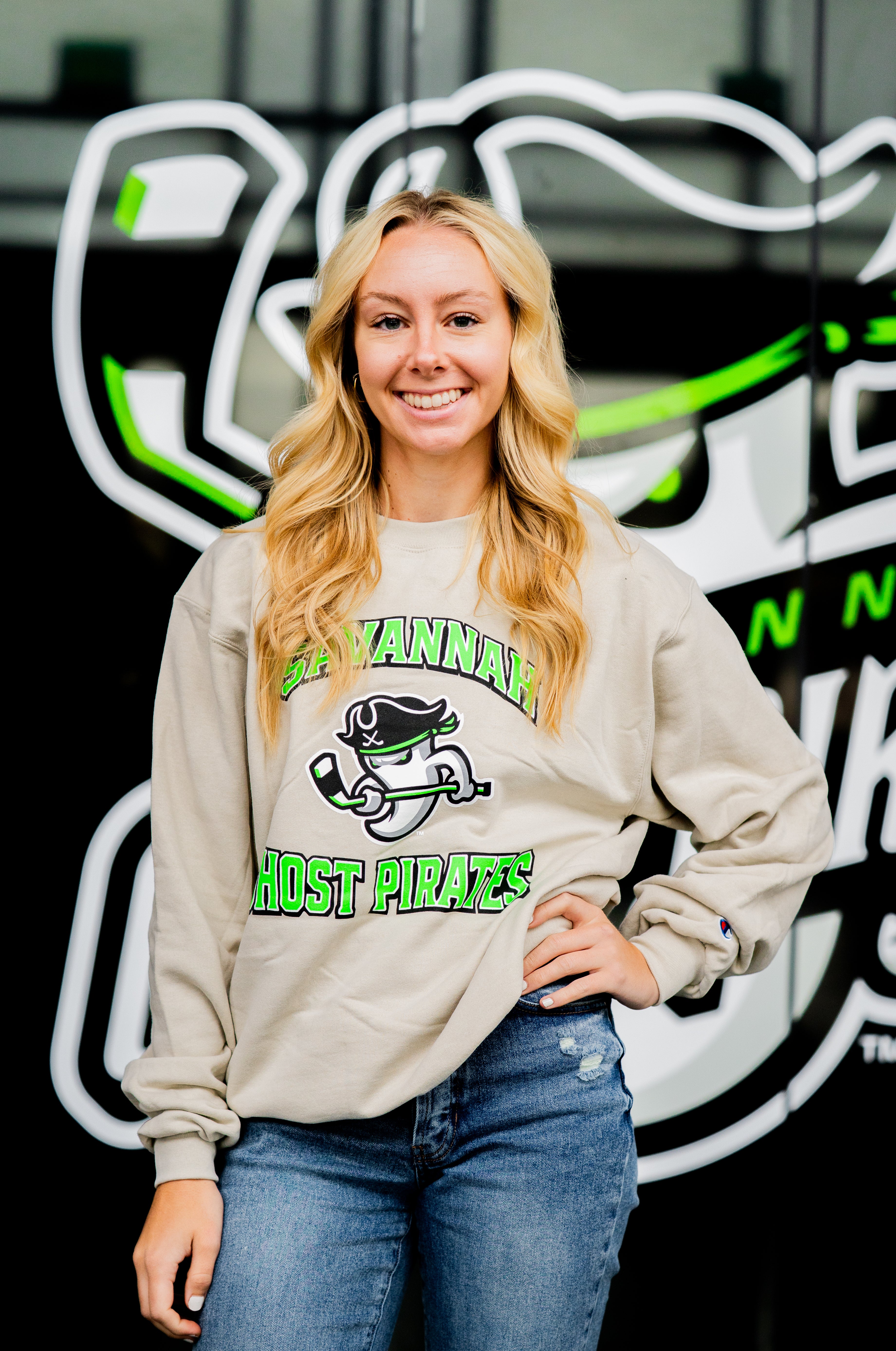 Savannah Ghost Pirates District Script Established Oatmeal Crewneck Sweatshirt