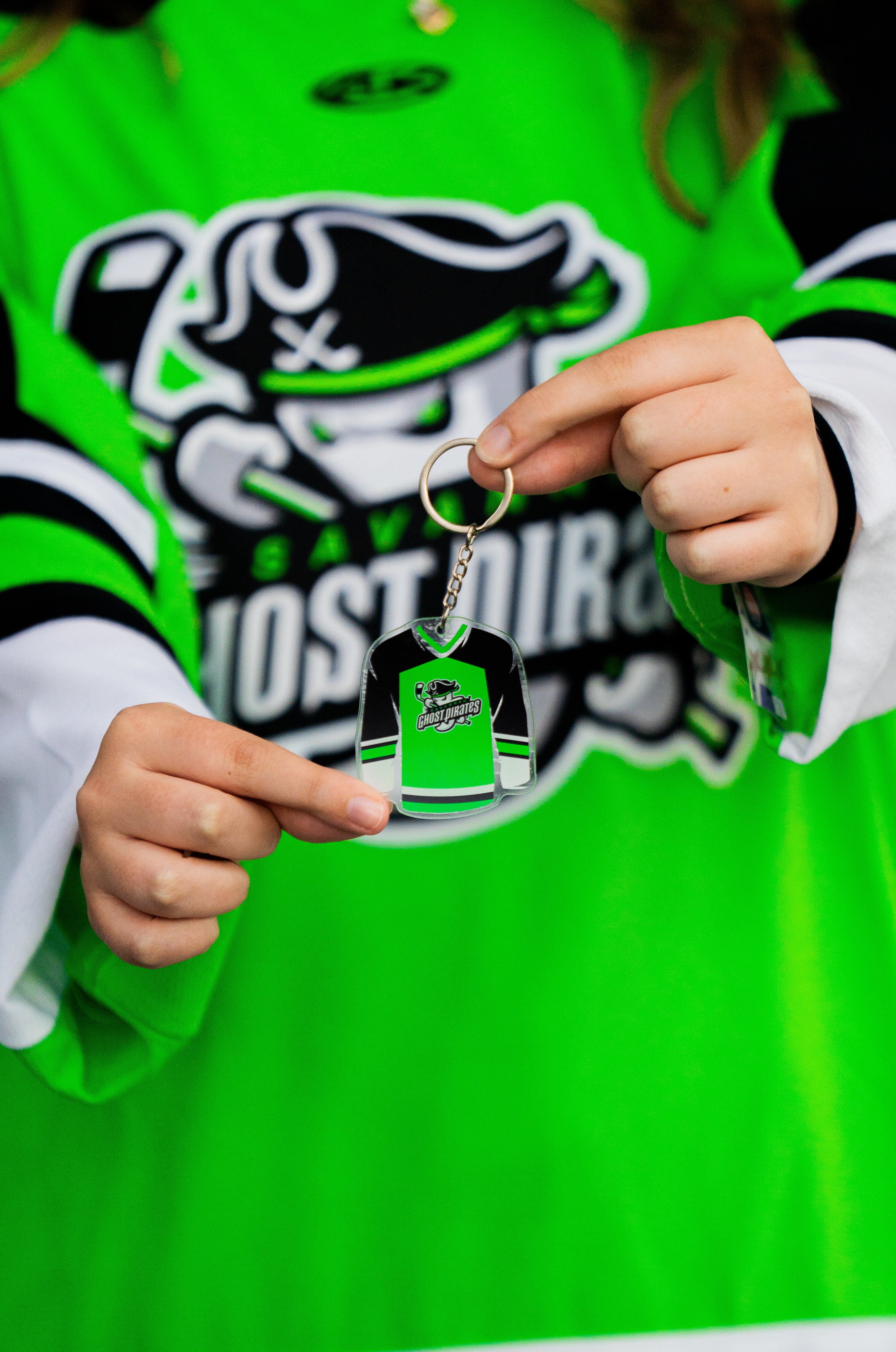 Savannah Ghost Pirates Acrylic Green Jersey Keychain
