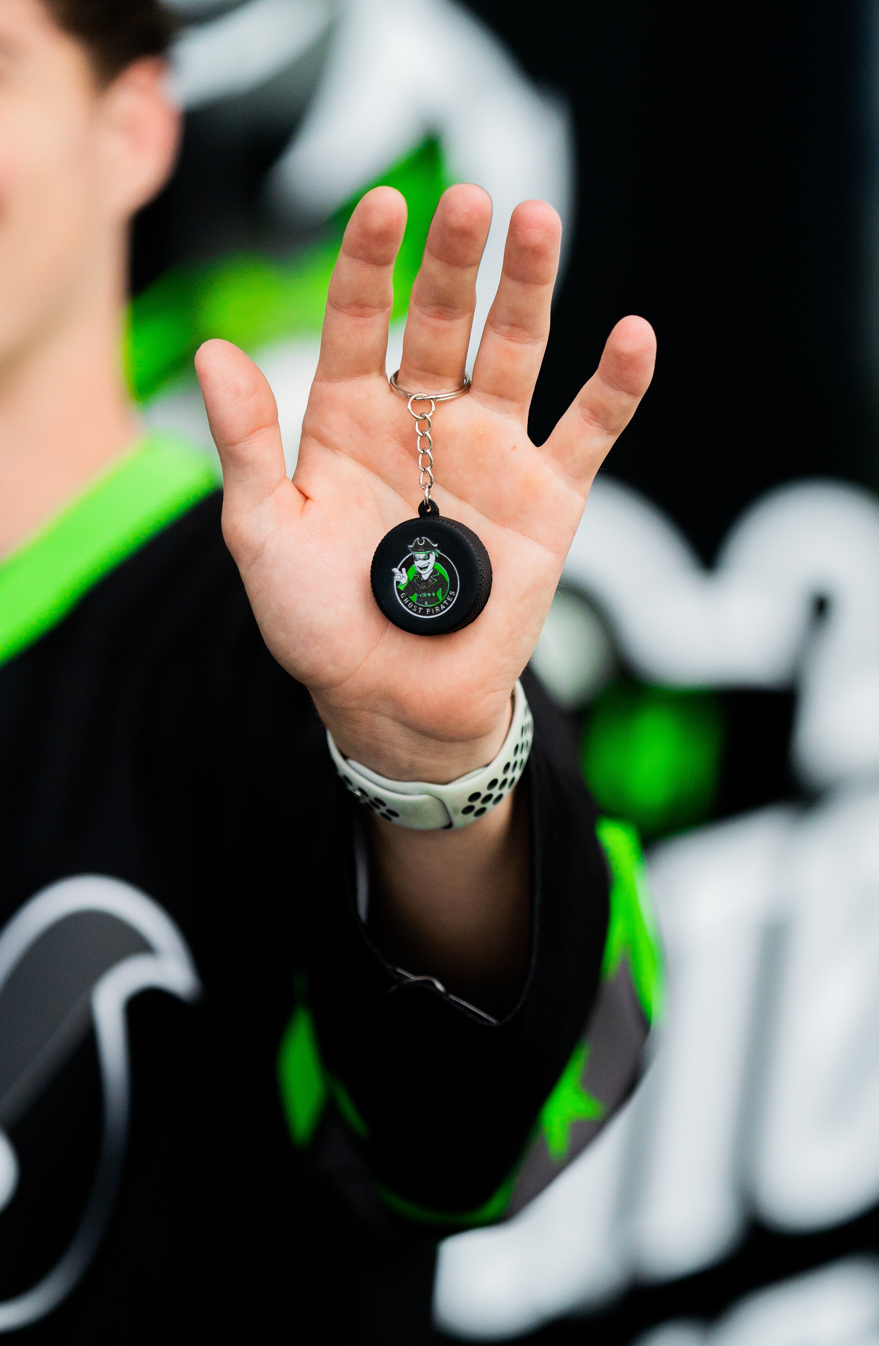 Savannah Ghost Pirates Davy Hockey Puck Keychain