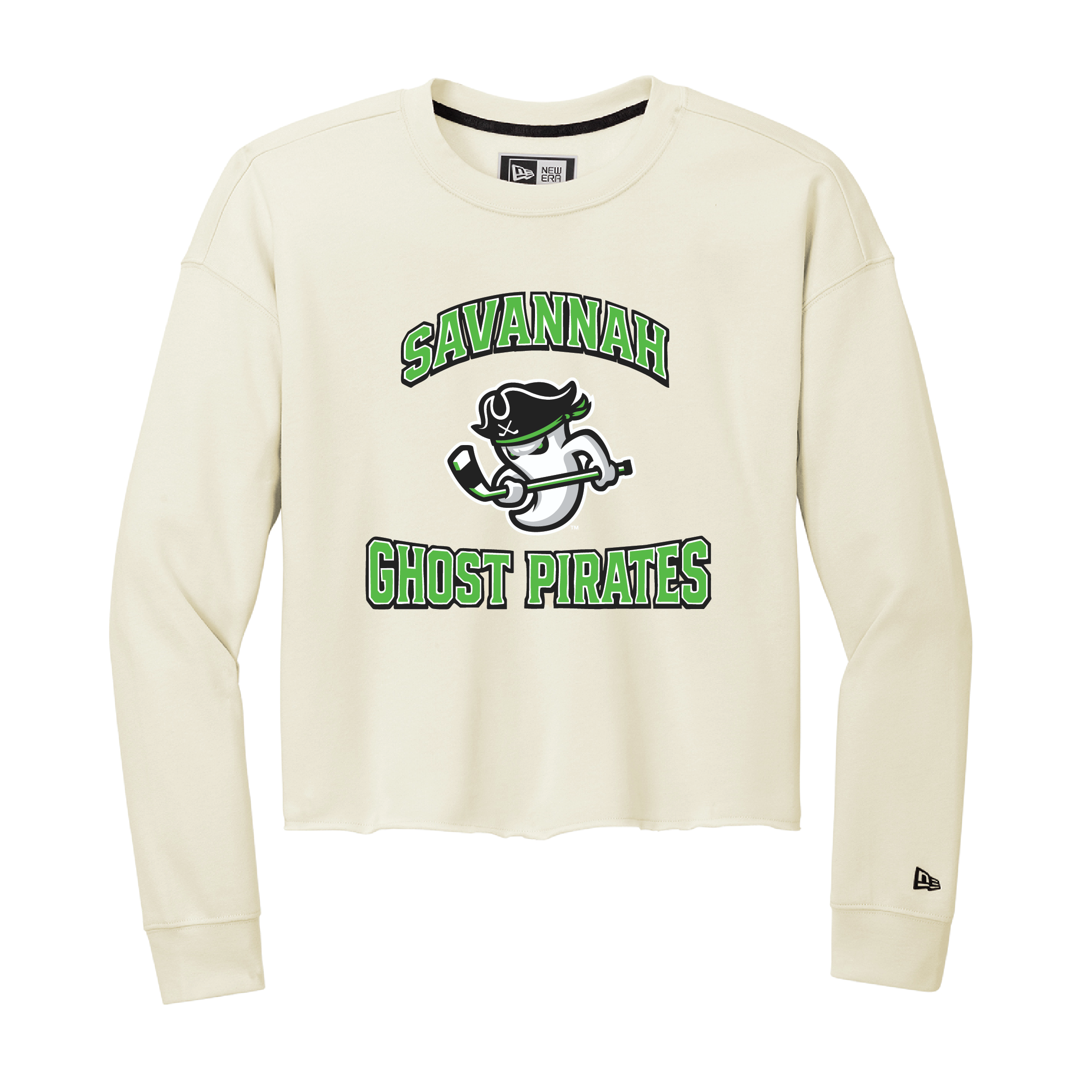Ghost Pirates Women's Beige New Era Tri-Blend Crop Crew