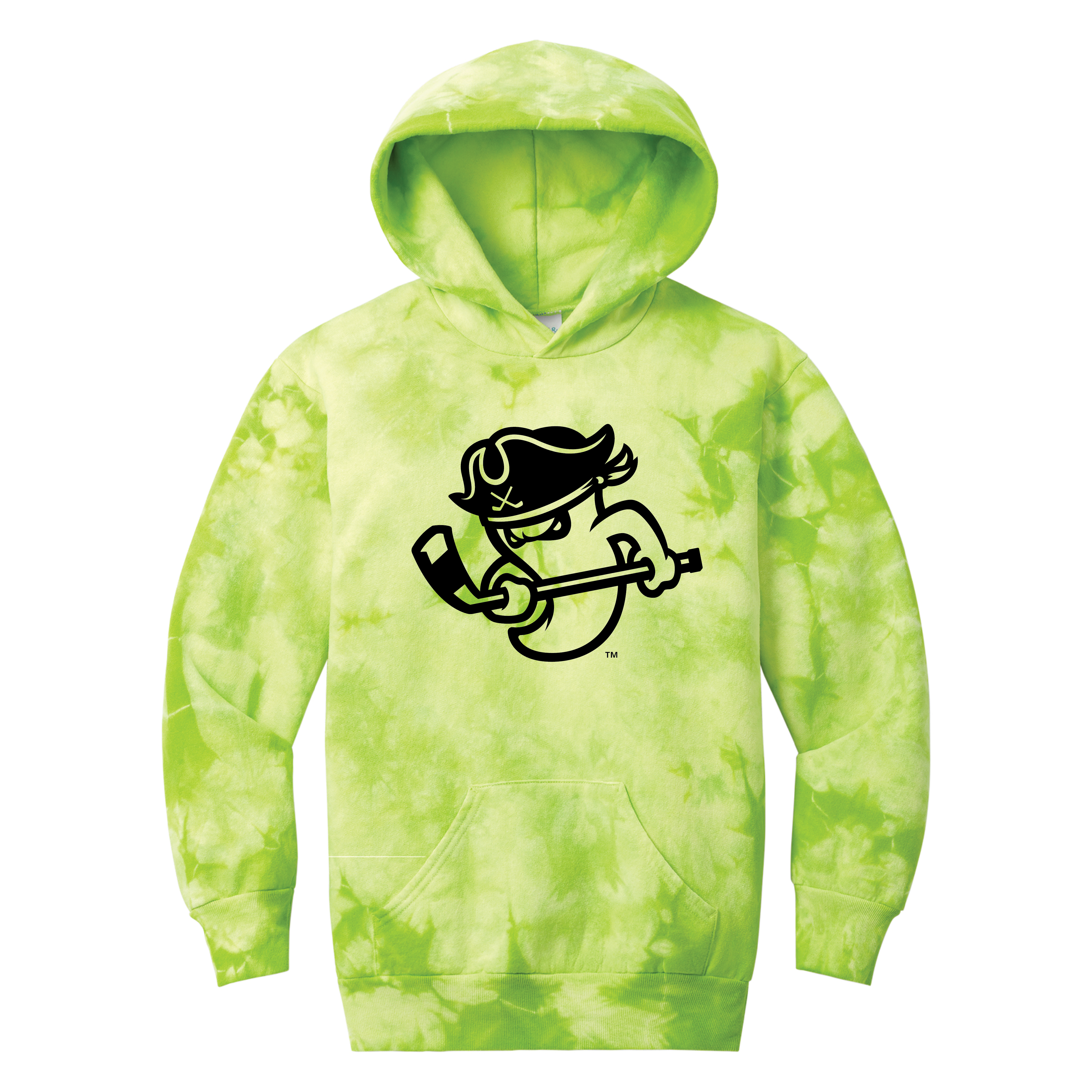 Savannah Ghost Pirates Youth Green Tie-Dye Hoodie