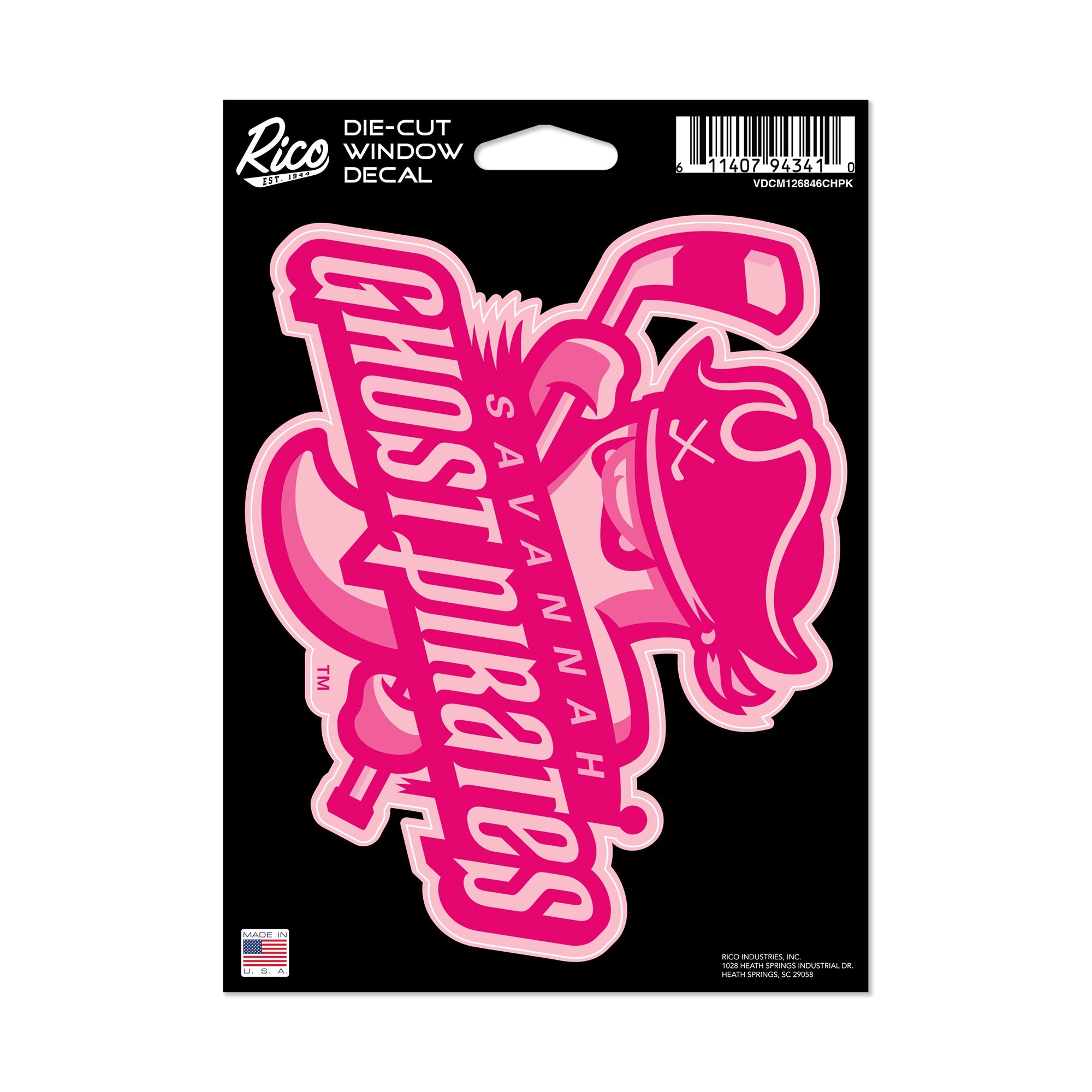 Savannah Ghost Pirates Hot Pink Decal