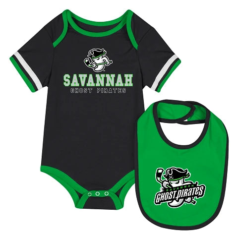 Savannah Ghost Pirates Colosseum Infant Onesie & Bib Set