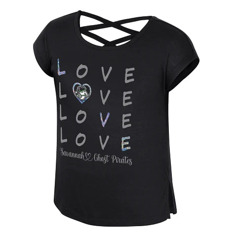 Savannah Ghost Pirates Colosseum Girls Ember Cross Back Tee