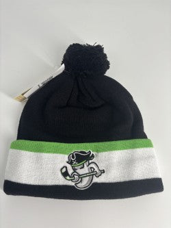Savannah Ghost Pirates CCM Black Striped Pom Knit Beanie