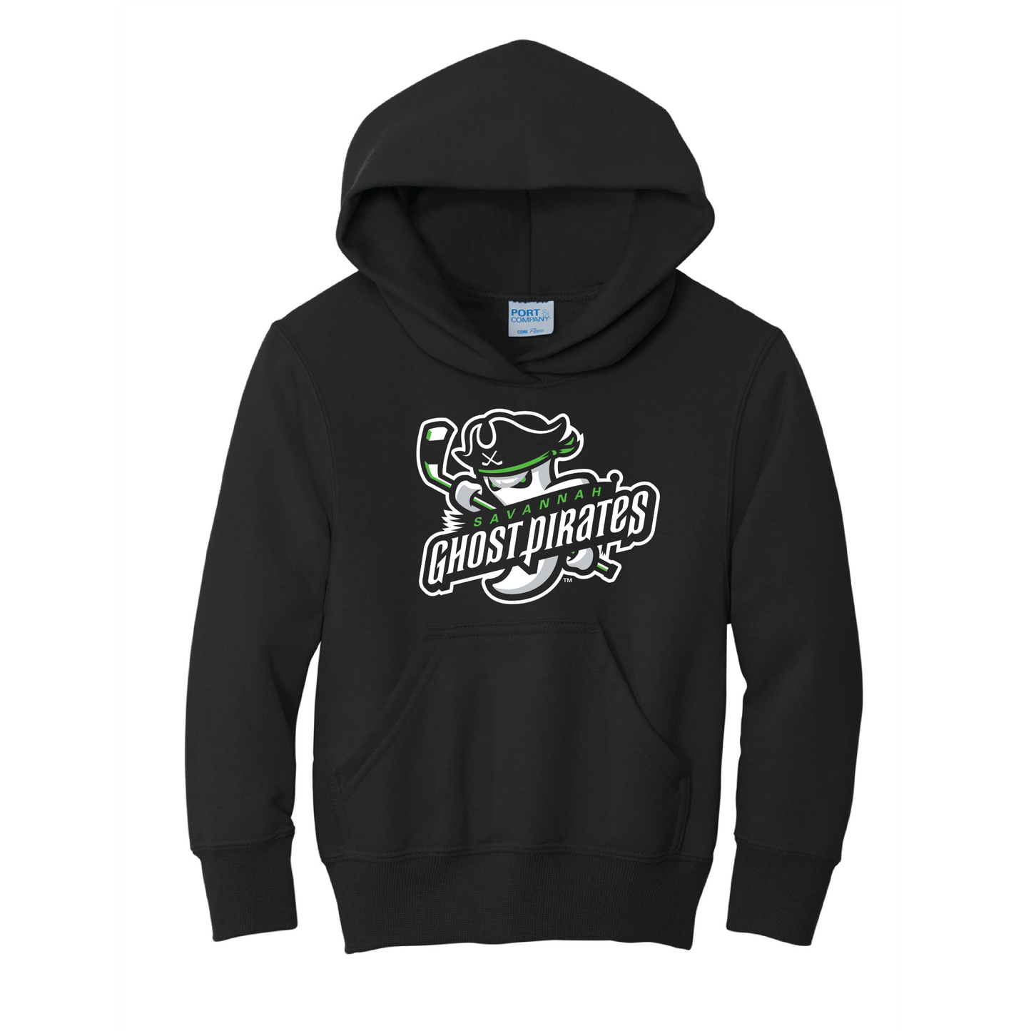 Savannah Ghost Pirates Youth Black Primary Hoodie