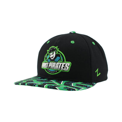 Savannah Ghost Pirates Retro Z11 Black Snapback w/ Printed Brim