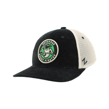 Savannah Ghost Pirates Scoop Corduroy Black/Stone Hat