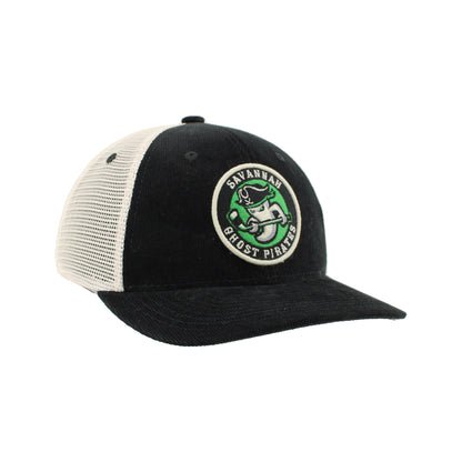Savannah Ghost Pirates Scoop Corduroy Black/Stone Hat