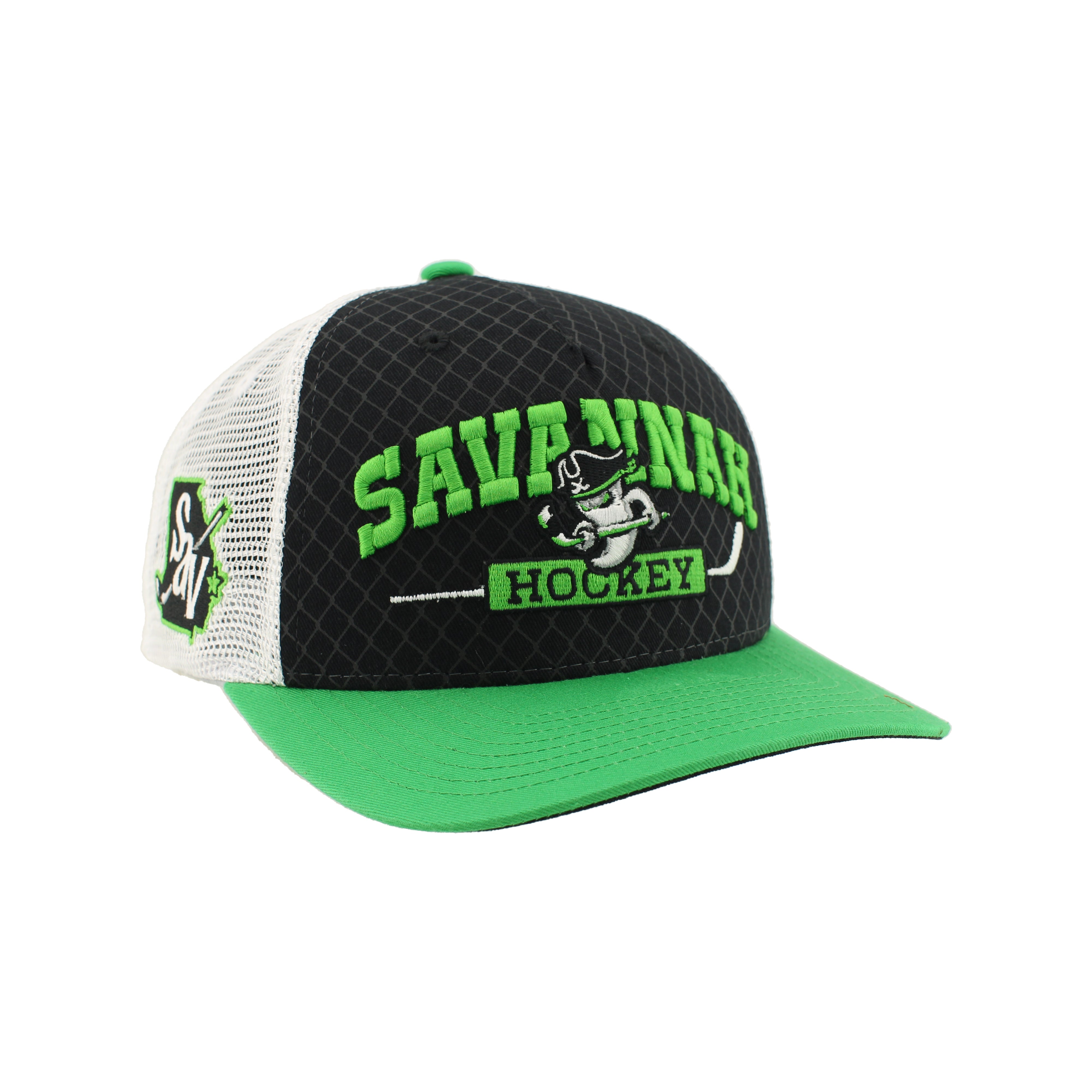 Savannah Ghost Pirates Champ Black /Stone Netting Hat