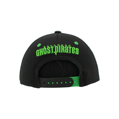 Savannah Ghost Pirates Black/Nuc Green Eyelets Mrcnry Hat