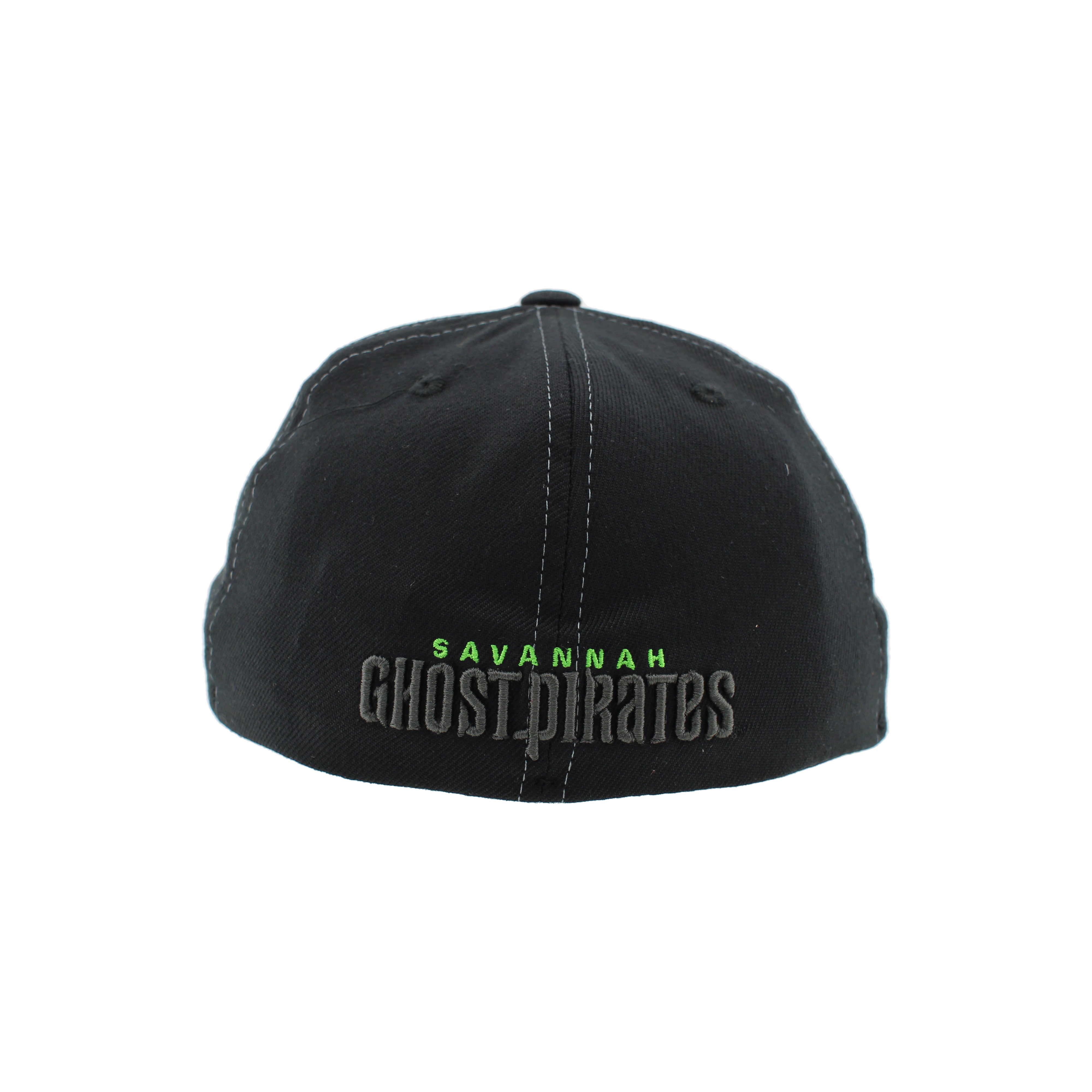 Savannah Ghost Pirates Zephyr Black Sideswipe Stretch Fit Hat