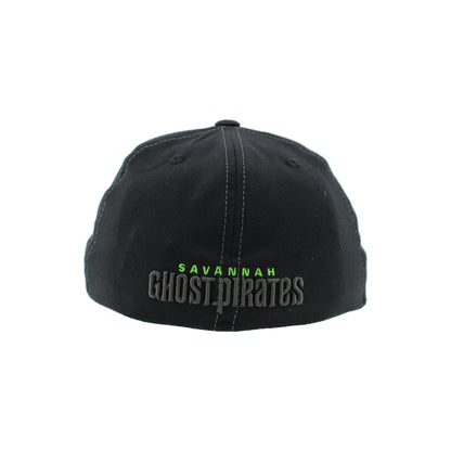 Savannah Ghost Pirates Zephyr Black Sideswipe Stretch Fit Hat
