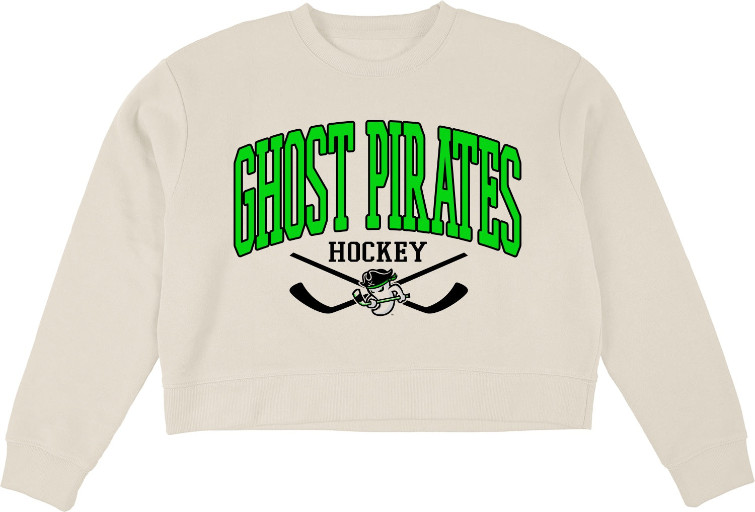 Ghost Pirates Women's Ivory Cropped Crewneck
