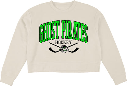 Ghost Pirates Women's Ivory Cropped Crewneck