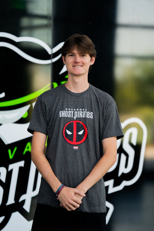 Savannah Ghost Pirates Dark Gray GP Deadpool Face T-Shirt