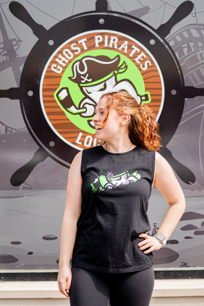 Ghost Pirates Women's Black Muscle Tank