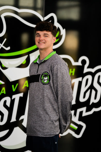 Savannah Ghost Pirates Athletic Knit Grey/Green Quarter-Zip