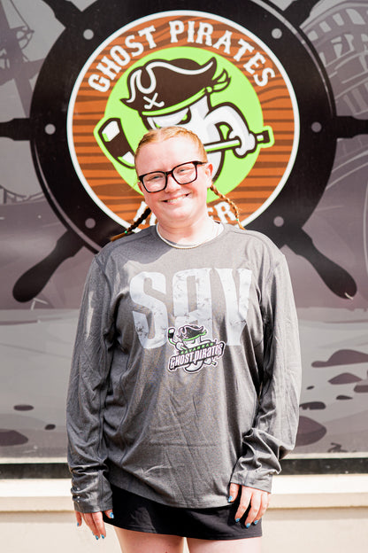 Ghost Pirates Grey OGIO LS Pulse Crew Tee