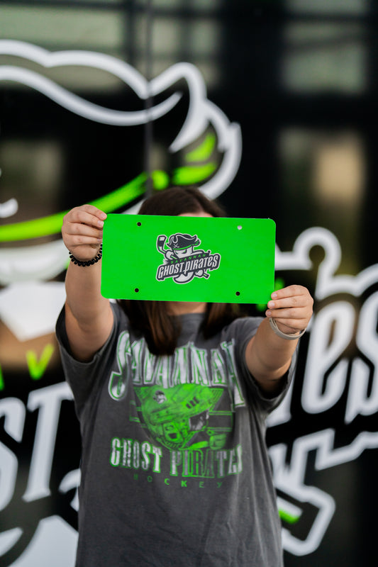 Savannah Ghost Pirates Green Plastic License Plate