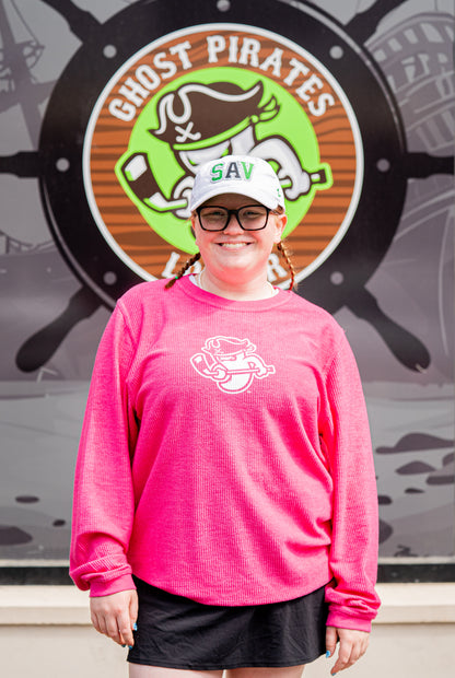 Ghost Pirates Women's Pink Corded Sweatshirt