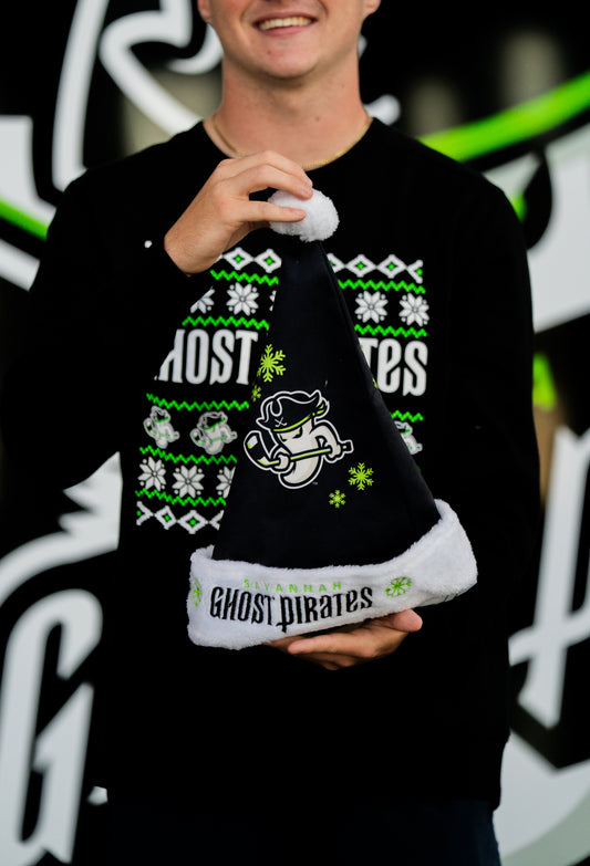 Savannah Ghost Pirates Embroidered Plush Santa Hat