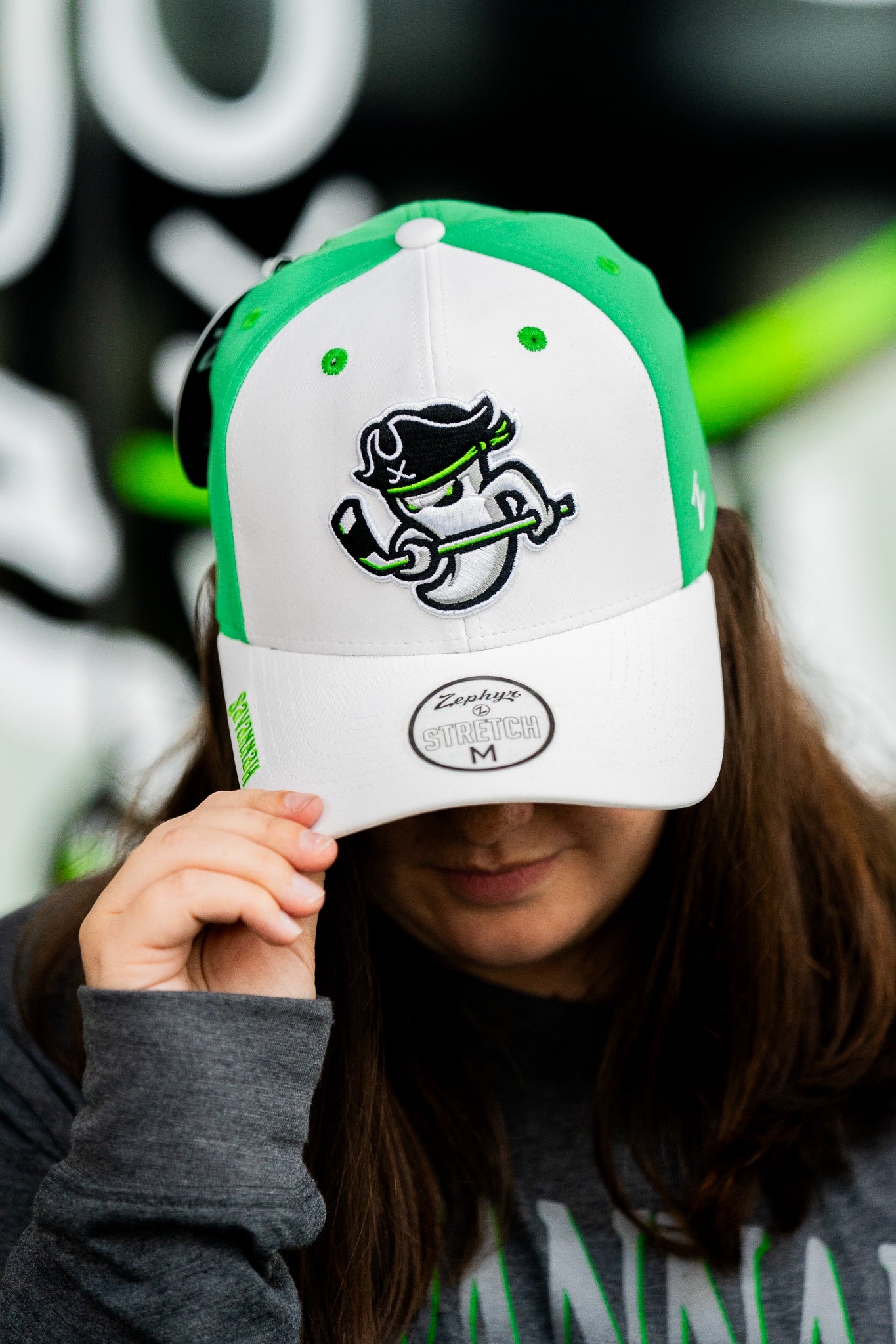 Savannah Ghost Pirates Hype White/Nuclear Green Hat