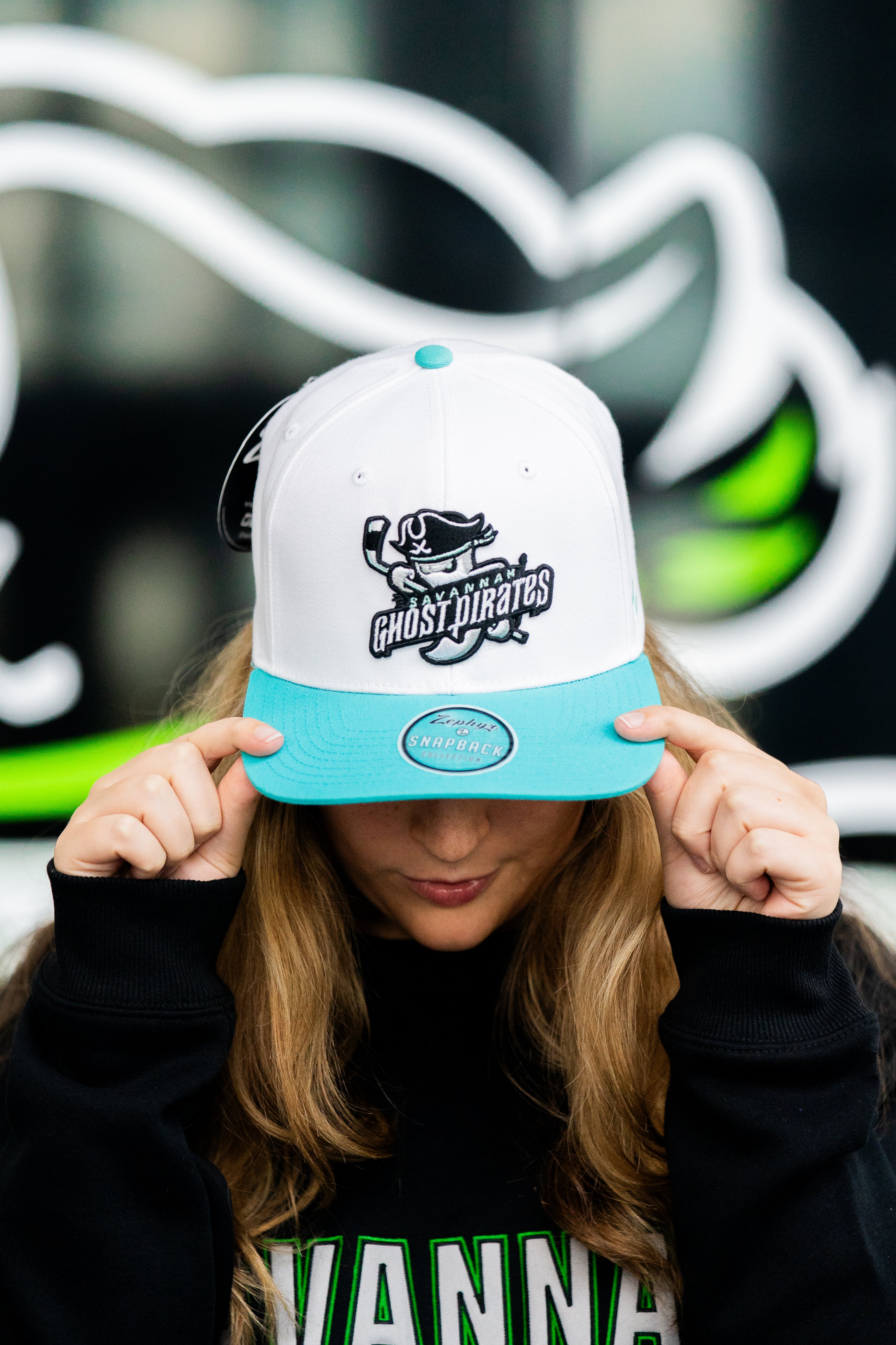 Savannah Ghost Pirates Z430 White/ Tiffany Blue Eazytiff 3D Hat