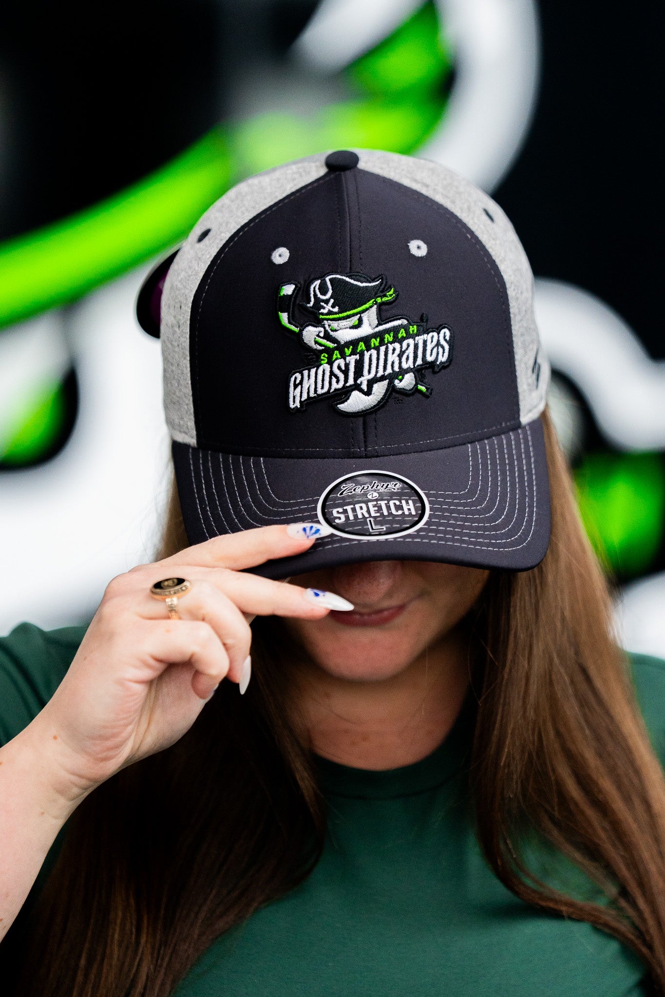 Savannah Ghost Pirates Action Black/Lt Heather Grey Hat