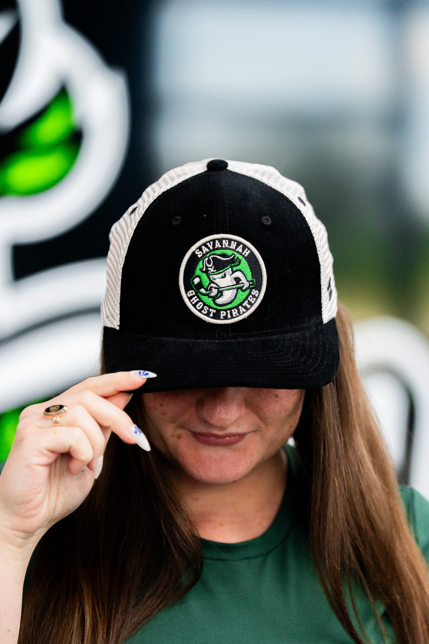 Savannah Ghost Pirates Scoop Corduroy Black/Stone Hat