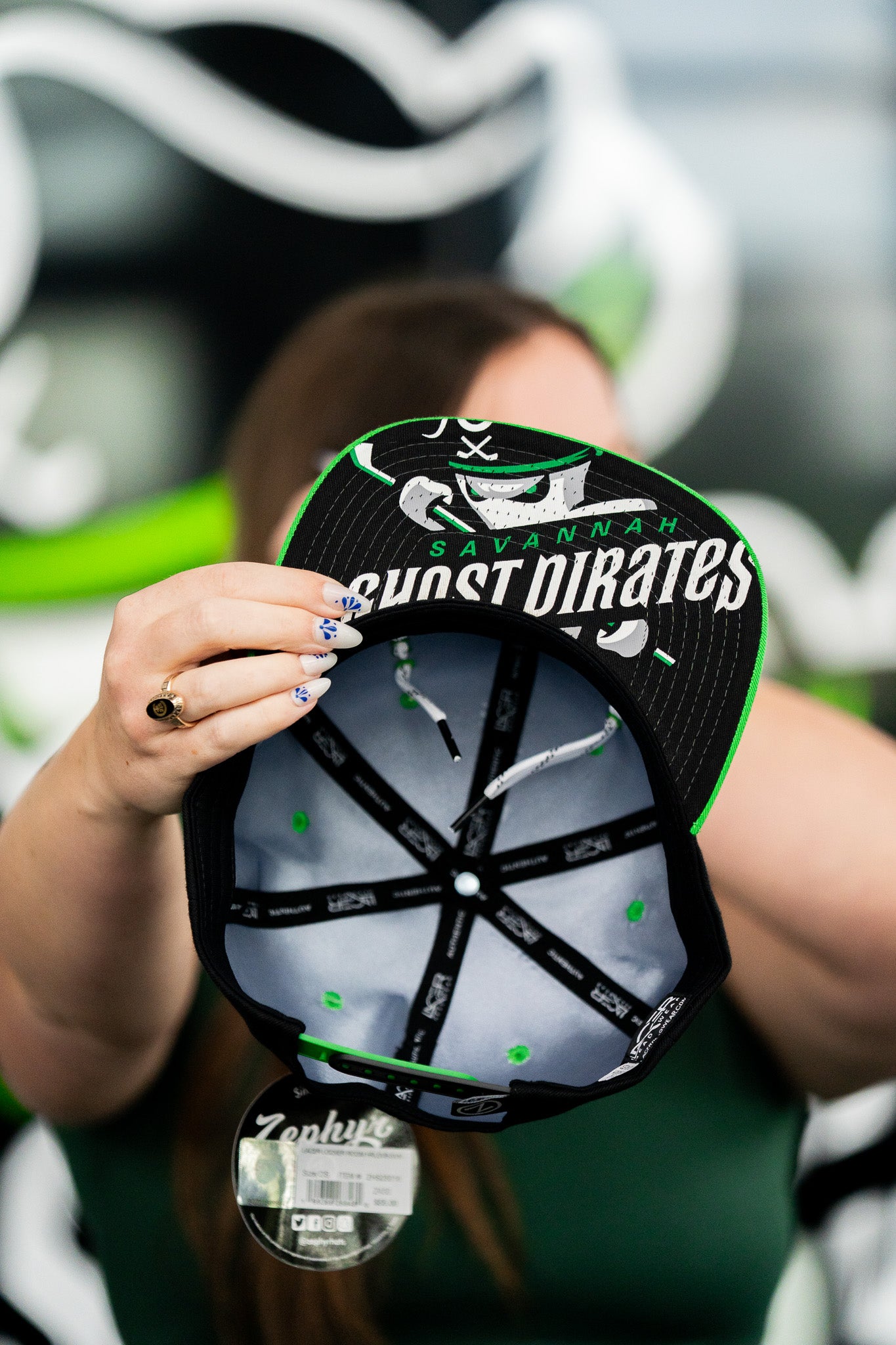 Savannah Ghost Pirates ZClassic Black/Nuc Green Lacer Locker Room Hat