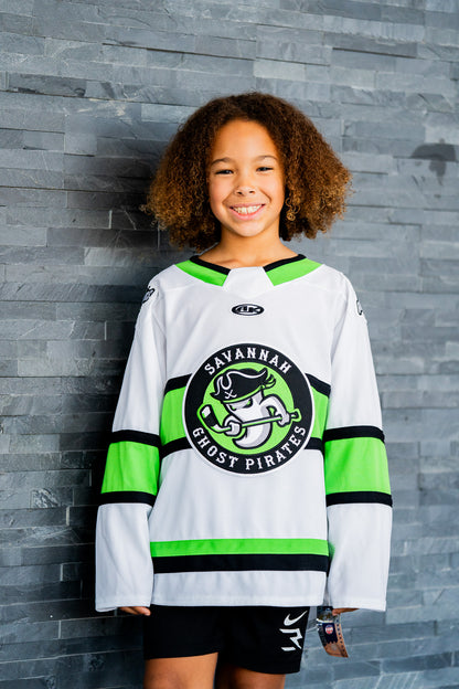Savannah Ghost Pirates Official Youth White Replica Jersey