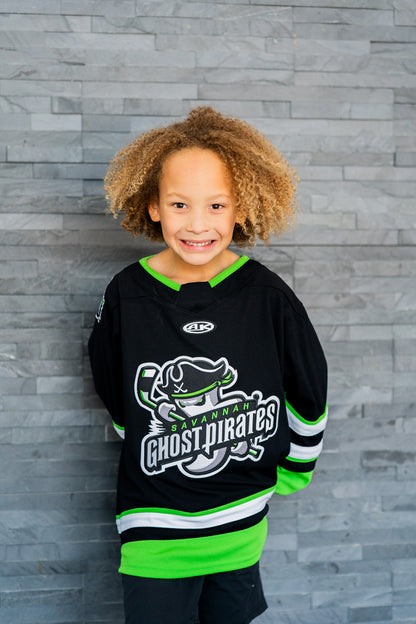 Savannah Ghost Pirates Official Youth Black Replica Jersey