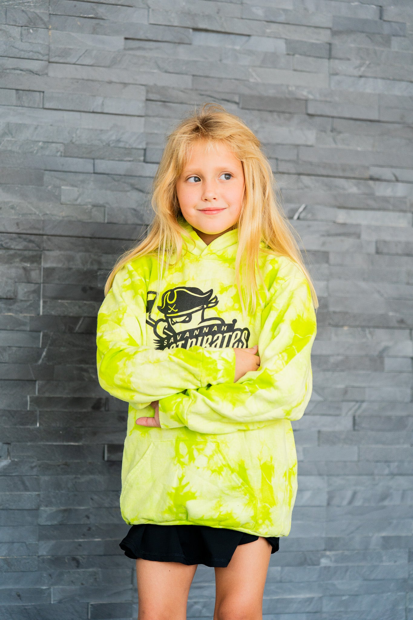 Savannah Ghost Pirates Youth Green Tie-Dye Hoodie