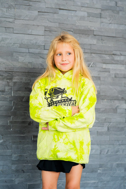 Savannah Ghost Pirates Youth Green Tie-Dye Hoodie
