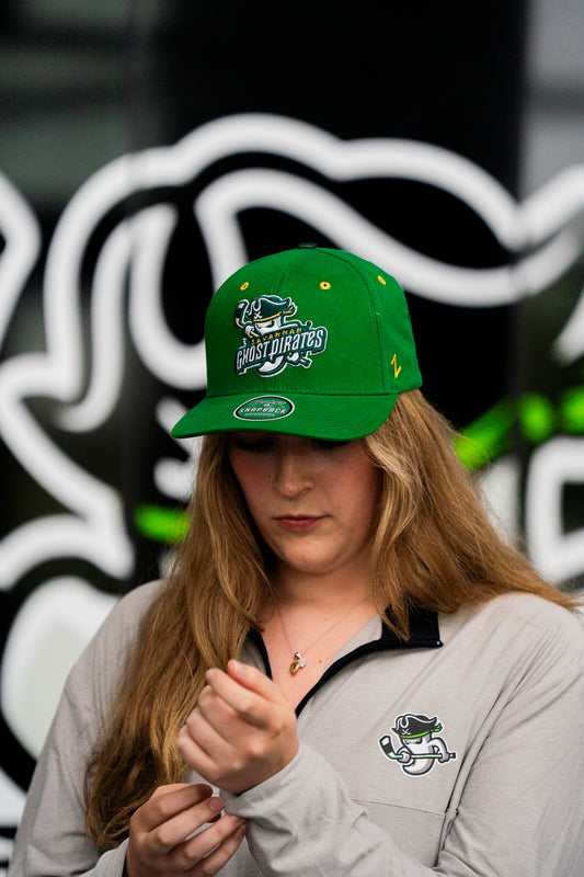 Savannah Ghost Pirates St. Pats All Green w/ Under Brim Print Snapback